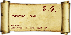 Pszotka Fanni névjegykártya
